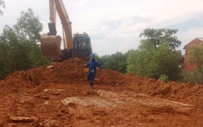 Penghamparan CBM membentuk Akses jln ke area kerja